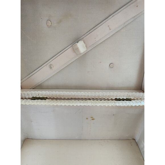 Vintage Natural Woven Fiber Woven Sewing Basket Lined Interior Box - Picture 9 of 12